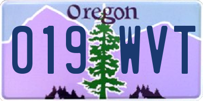 OR license plate 019WVT