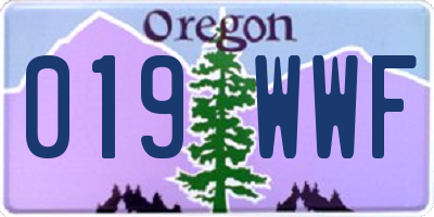 OR license plate 019WWF