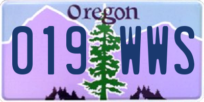 OR license plate 019WWS