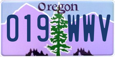 OR license plate 019WWV