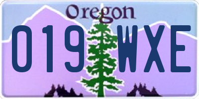 OR license plate 019WXE