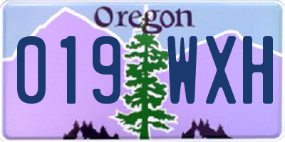 OR license plate 019WXH
