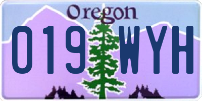 OR license plate 019WYH