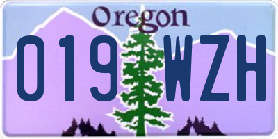 OR license plate 019WZH