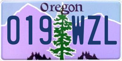 OR license plate 019WZL