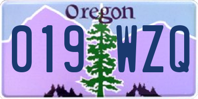 OR license plate 019WZQ