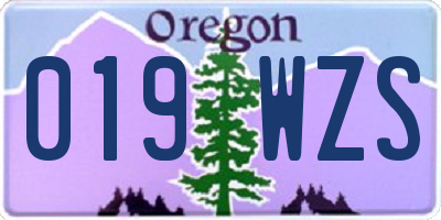OR license plate 019WZS