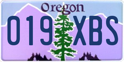 OR license plate 019XBS