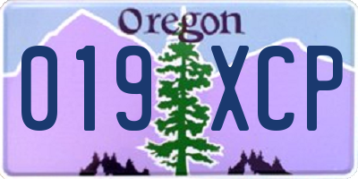 OR license plate 019XCP