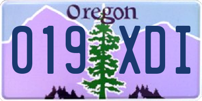OR license plate 019XDI