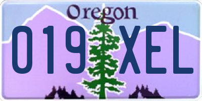 OR license plate 019XEL