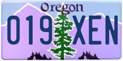 OR license plate 019XEN