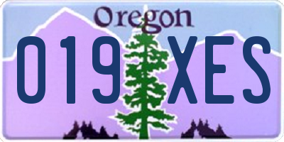 OR license plate 019XES
