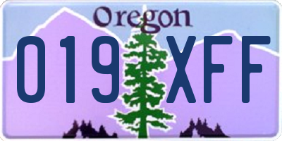 OR license plate 019XFF