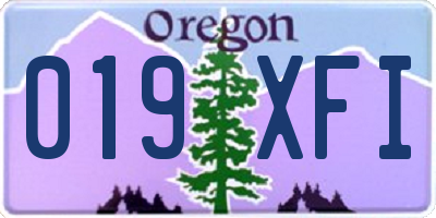 OR license plate 019XFI