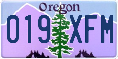 OR license plate 019XFM