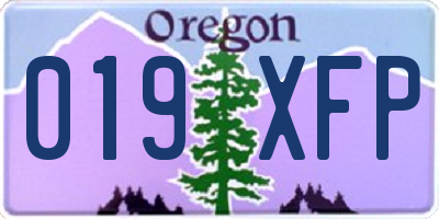 OR license plate 019XFP