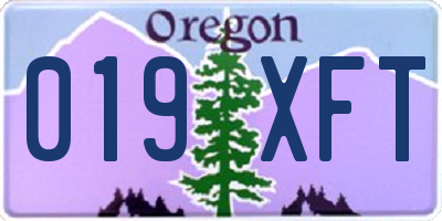 OR license plate 019XFT