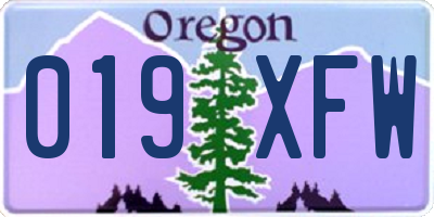 OR license plate 019XFW