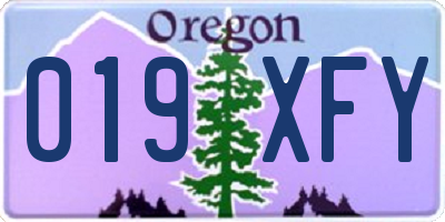 OR license plate 019XFY