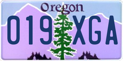 OR license plate 019XGA