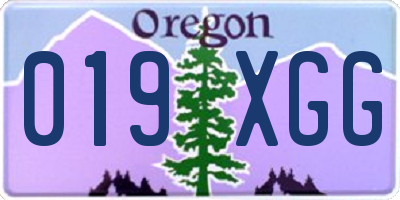 OR license plate 019XGG