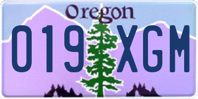 OR license plate 019XGM