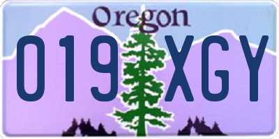 OR license plate 019XGY