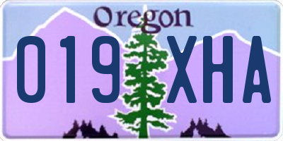 OR license plate 019XHA