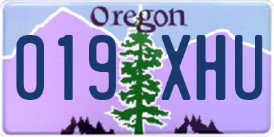 OR license plate 019XHU