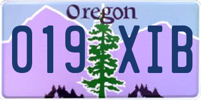 OR license plate 019XIB