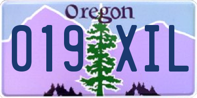 OR license plate 019XIL