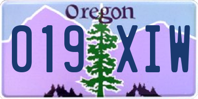 OR license plate 019XIW