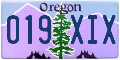 OR license plate 019XIX