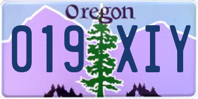OR license plate 019XIY