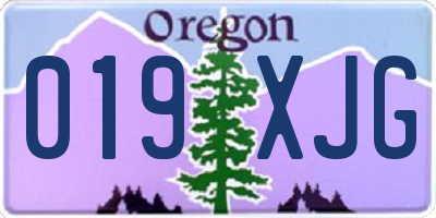 OR license plate 019XJG
