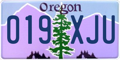 OR license plate 019XJU