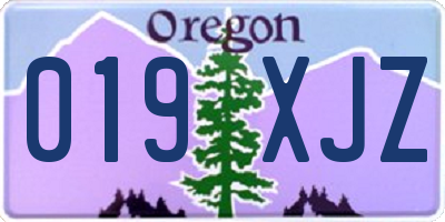 OR license plate 019XJZ