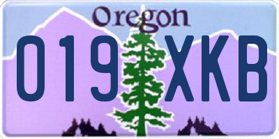 OR license plate 019XKB