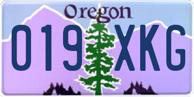 OR license plate 019XKG