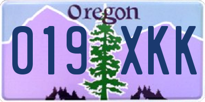 OR license plate 019XKK