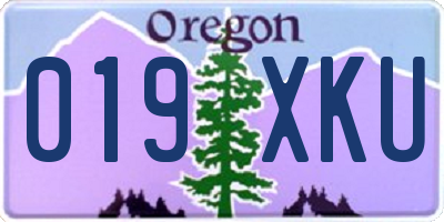 OR license plate 019XKU