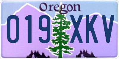 OR license plate 019XKV