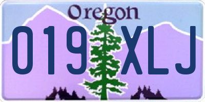 OR license plate 019XLJ