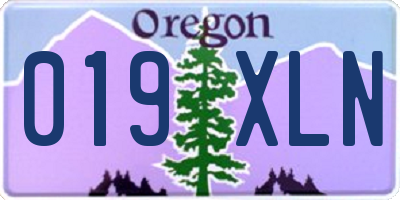 OR license plate 019XLN