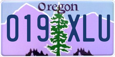 OR license plate 019XLU