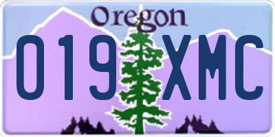 OR license plate 019XMC