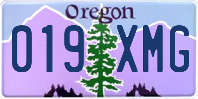 OR license plate 019XMG