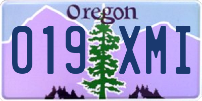 OR license plate 019XMI
