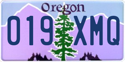 OR license plate 019XMQ